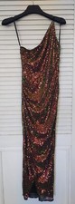 Valleygirl Sequin Evening Dress Size S - Multicolor Asymmetric Midi