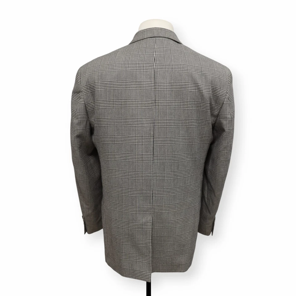 ANDREW FEZZA mens black white WINDOWPANE sport coat suit jacket blazer 42 R - Image 4 of 4
