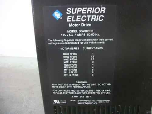 SUPERIOR ELECTRIC SLO-SYN 2000 MOTOR DRIVE SS2000D6 115VAC 7AMP - Picture 5 of 5
