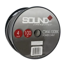 SoundBox CW4-100BK, 4 Gauge 100' CCA Amplifier Power / Ground Amp Wire Spool