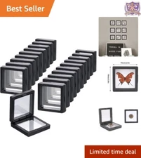 Black 3D Floating Coin Display Frames 2.8 Inch, 20 PCS Jewelry Showcase Case