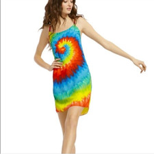 Alice + Olivia Emmy Tie Dye Rainbow Sleeveless Short Slip Dress Womens SP
