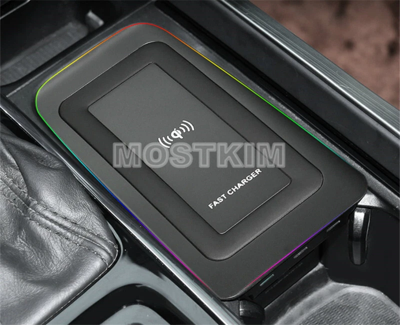 Consola central de carga rápida de teléfono con cargador de coche inalámbrico para Volvo XC90 2016-2021 Foto 4 de 4