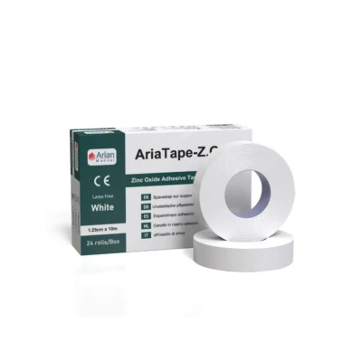 ARIAN MEDICAL AriaTape Zinc Oxide Adhesive Tape- 1.25cm X 10m - 3 Rolls