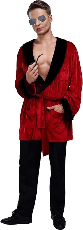 Chaqueta bata de terciopelo Socialite para hombre, gafas de sol, pantalones (SIN SOMBRERO) Foto 2 de 2