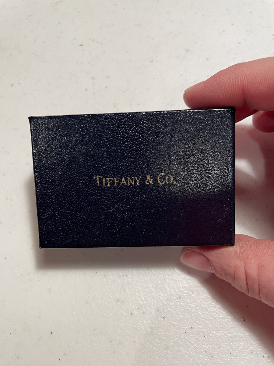 Tiffany Empty Dark Blue Presentation Ring Box, Empty 1980s