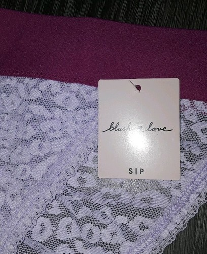 NeW Vs Pink laurel love leopard lace bikini panty size s purple petal - Picture 2 of 2