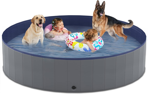 Foldable Dog Swimming Pool, Collapsible Hard Plastic, Portable Bath Tub for Pets - Picture 10 of 11