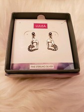 Lulea Dangle Sterling Silver Heart Earrings 