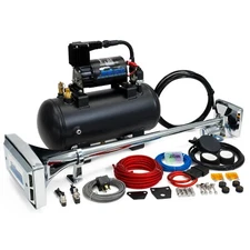 HornBlasters Mother Trucker 127H Loud Compact Big Rig Air Horn Kit w/ Compressor