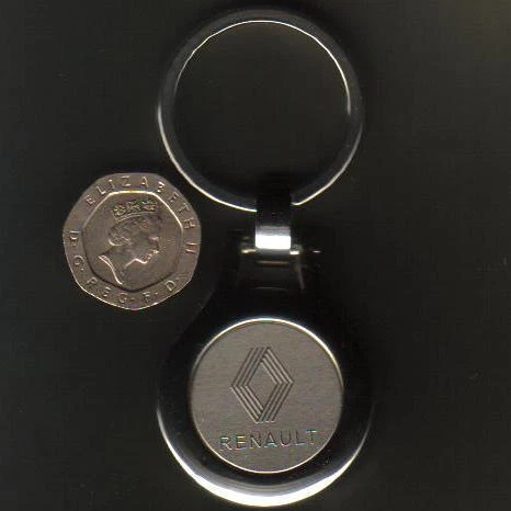 RENAULT CHROME QUALITY CAR KEYRING KEY RING FOB NEW
