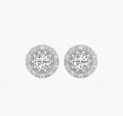 2,70 TCW Rundschliff Lab gezüchtet IGI-zertifiziert Diamant Hochzeit Braut Ohrstecker