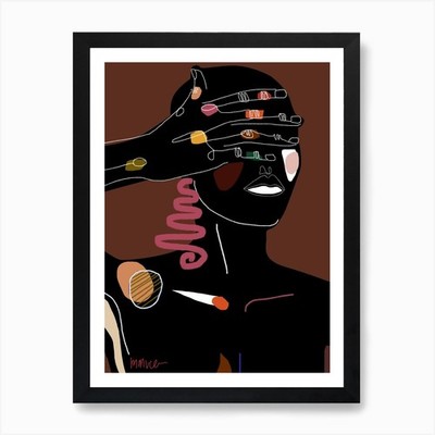 linienportrait von mmvce 1 Kunstdruck gerahmt Wandbild Poster Leinwanddruck Bild
