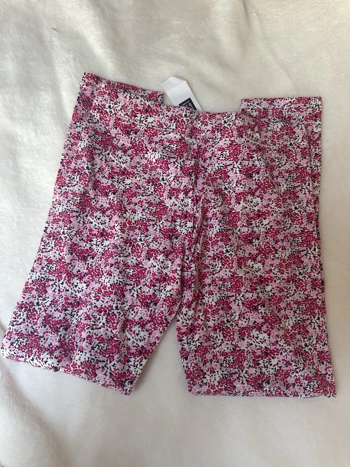 GAP Niñas Medianas (Talla 8-9) Rosa/Blanco Leggings, Floral Recortado Leggings Nuevos con Etiquetas Foto 4 de 4