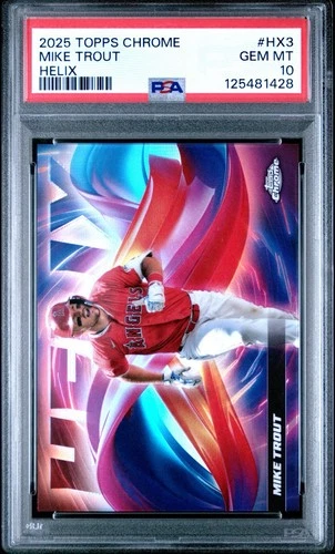 2025 TOPPS CHROME HELIX #HX3 MIKE TROUT PSA 10