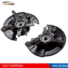 Pair Front Steering Knuckle & Wheel Hub Bearing for 2006 2007 - 2011 Honda Civic