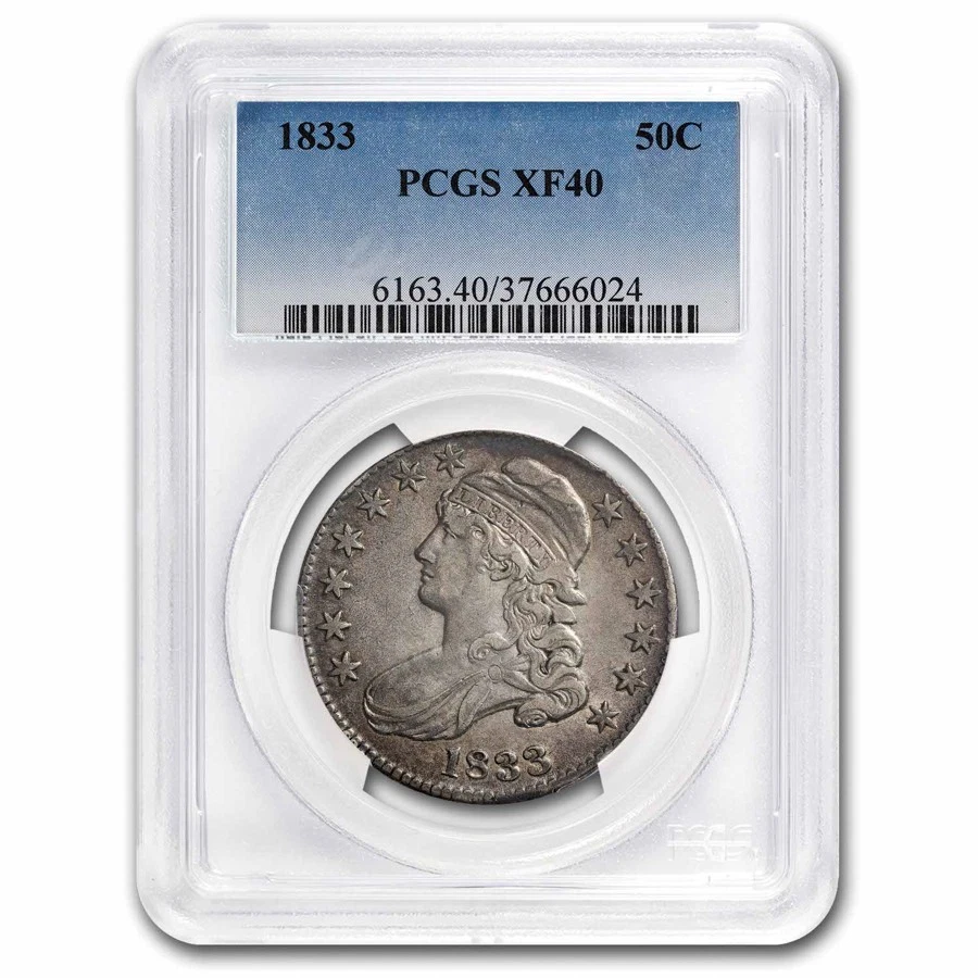 1833 Year Grade XF 40 US Early Half Dollar Coins (1794-1839) for