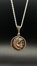Ancient Greek Tetradrachm of Alexander the Great in Sterling Silver Pendant