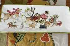 Pier 1 Imports Park Avenue Puppies Christmas 14" Ceramic Serving Tray Platter