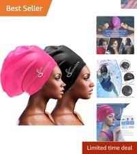 Extra Large Swim Cap for Braids and Dreadlocks Women Men Silicone Swimming Ca...