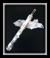CRYSTAL QUARTZ WAND With 5 RARE ARKANSAS Crystal Points,  Chakra Wand