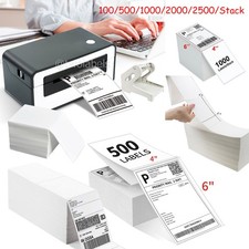 500-5000 4x6 Fanfold Direct Thermal Shipping Labels Perforated Label For Zebra