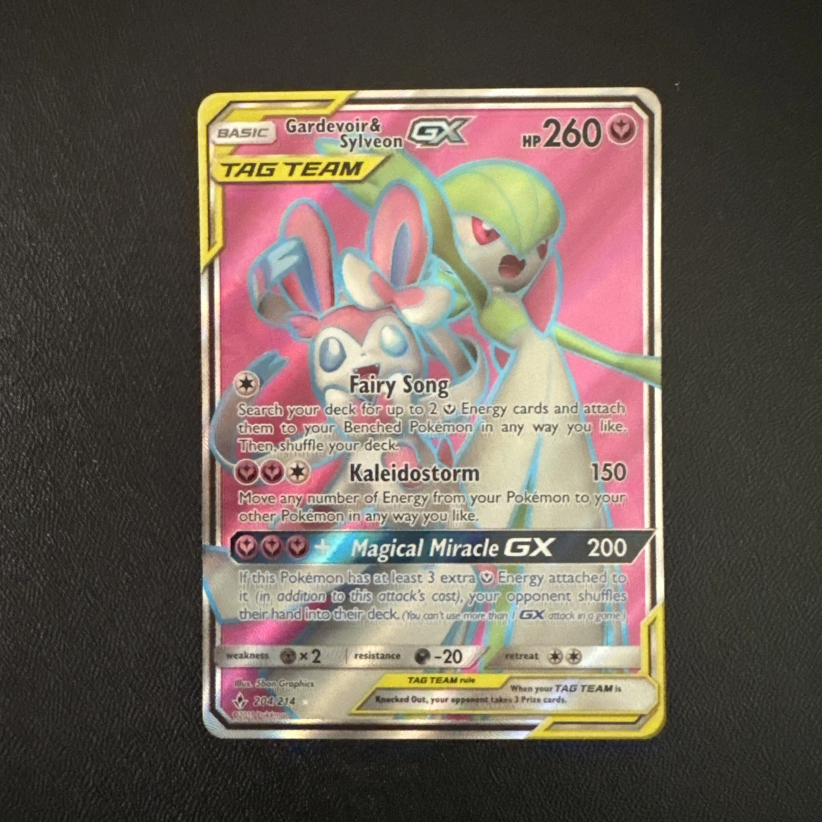 ポケモンカードゲーム Gardevoir & Sylveon GX 260HP Tag Team Gardevoir & Sylveon GX Pokemon Gold Foil Card HP 260 with