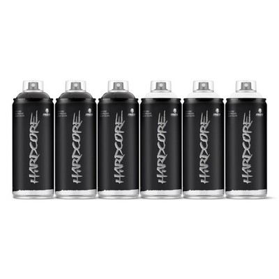 MTN Montana Colors Hardcore Black and White Sprühlack Pack (6 x 400 ml)