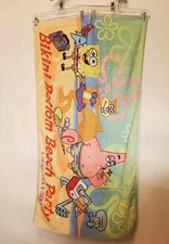 Vintage SpongeBob SquarePants Bikini Bottom Beach Party Towel Paramount Parks
