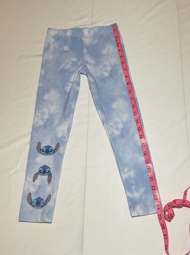 Disney Stitch Girls 4/5 Blue White Cloud Short Sleeve Leggings Outfit - Picture 9 of 11
