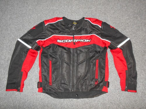 SCORPION GET STUNG MENS LARGE PADDED REFLECTIVE RUGGED RIDING JACKET          A2