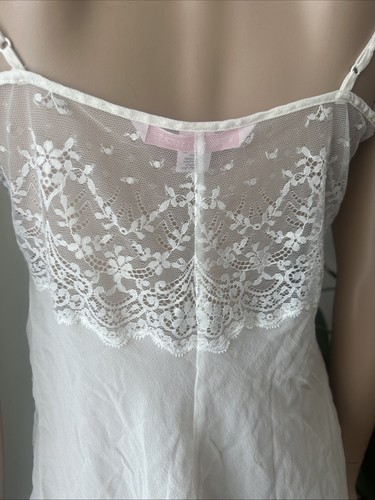 Victoria's Secret Y2K Bridal 100% Silk Ivory Sheer Lace Lingerie Sz M - Picture 5 of 8