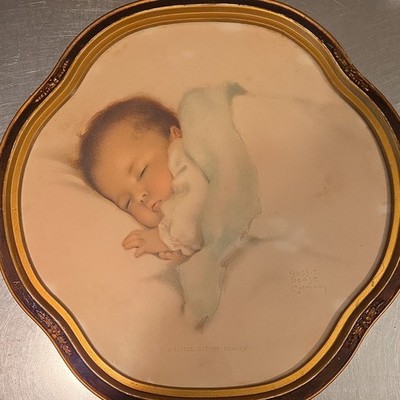 Bessie Pease Gutmann A Little Bit of Heaven Signed Framed Baby Angel Print