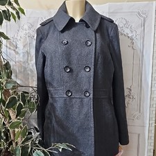Michael Kors Wool Blend Double-Breasted Gray Pea Coat Large
