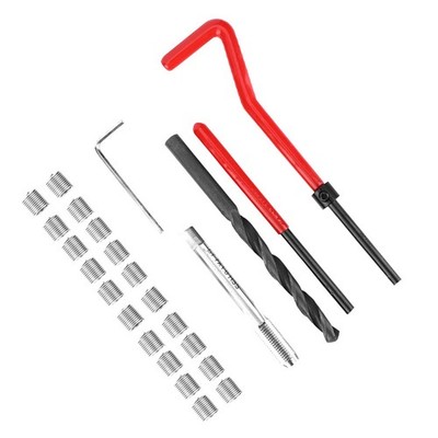 25Pcs Thread Repair Kit Stainless Steel Twisted Drill Wrench Threaded Insert Tap