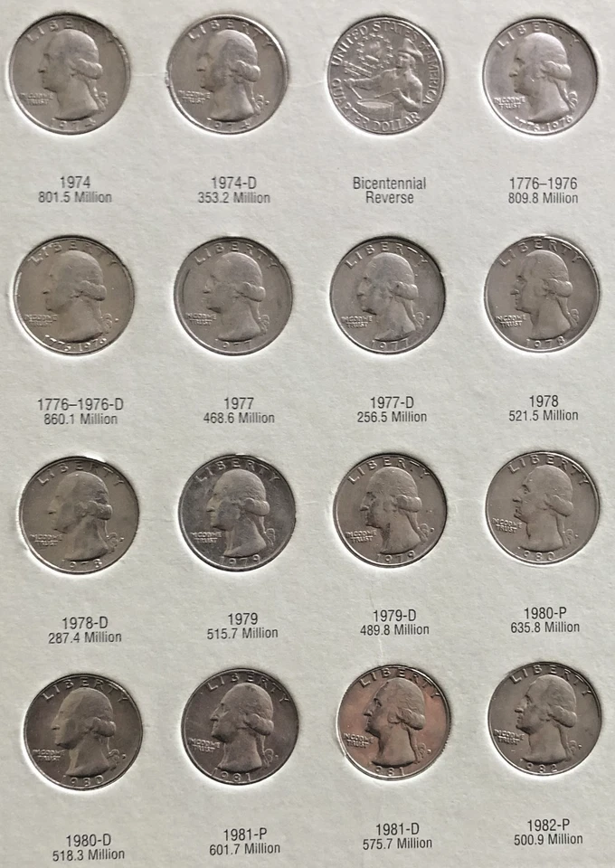 1965-2008 Washington Quarter Collection in 4 Harris Folders, 140 Coins VF-MS - Image 4 of 4