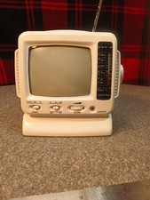 READ Vintage Spectra 5" Black and White TV With AM/FM Radio Model 52-BWR-WB