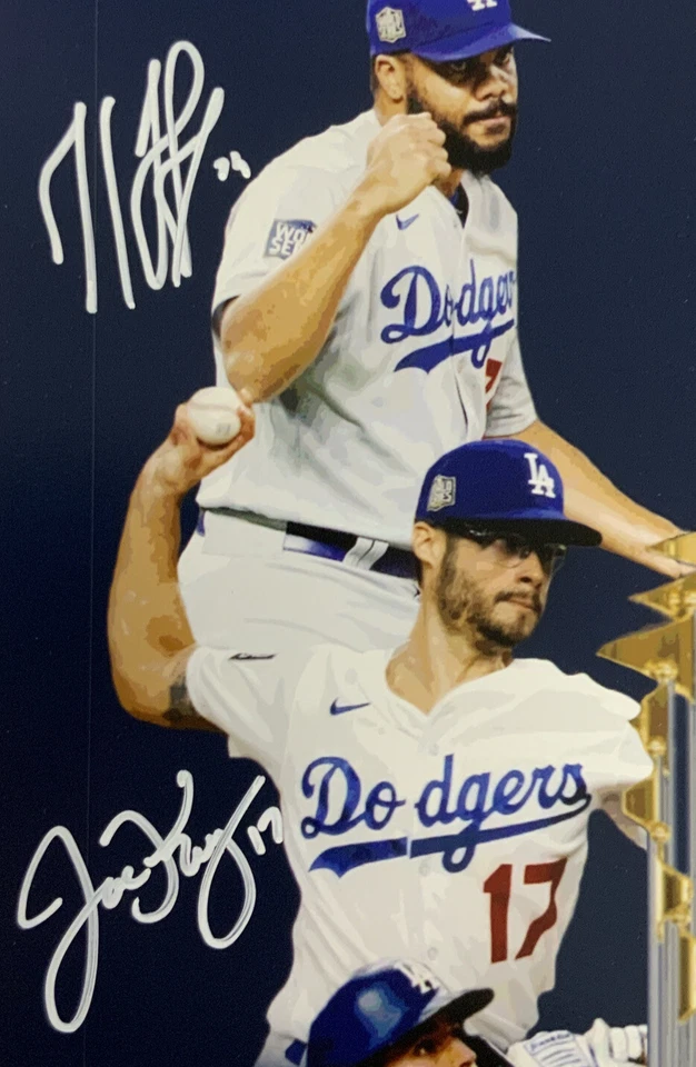 16/20 DODGERS 2020 WORLD SERIES 16X20 PHOTO WITH 10 AUTOGRAPHS MUNCY TAYLOR PSA - Image 4 of 4