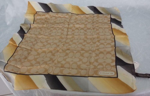NWT Coach #97600 Silk 21" x 21" Neck Scarf in Signature Stripe, Multi-Stripe Pat - 第 1/4 張圖片