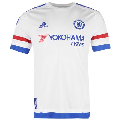 CHELSEA 2015/16 AWAY 2XL ADIDAS WHITE ENGLAND SH/SLEEVE SOCCER