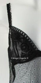 NWT LA PERLA 9030278 "Romantica" Mesh / Lace Underwired Bodysuit Black 38B Italy