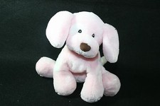 Gund Spunky Pink Puppy Dog Baby Stuffed Animal Sewn Face BARKS 9.5" Soft Lovey
