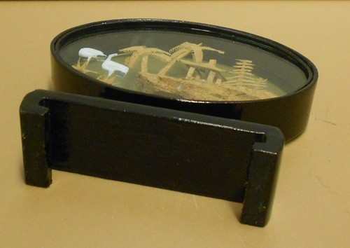 Chinesische Korkschnitzerei, Diorama hinter Glas, filigranes Kunsthandwerk - Bild 6 von 6