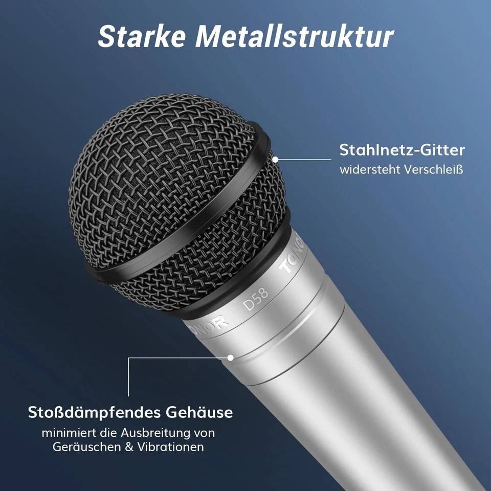 Dynamisches Gesangsmikrofon mit integriertem Poppfilter XLR Mikrofon Handheld... - Bild 4 von 4