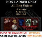 ✅PC PS4 PS5 XBOX SWITCH✅NON-LADDER All Uniq Armor Glove DIABLO 2 RESURRECTED D2R