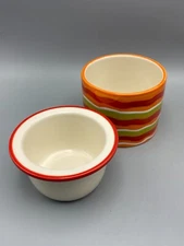 DEI Dennis East Dip Chiller Condiment Serving Dish 2pc Wavy Colorful Stripes