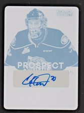 Carter Hart 1/1 2015-16 ITG Heroes and Prospects Cyan Plate #PS-CH1 Flyers RC