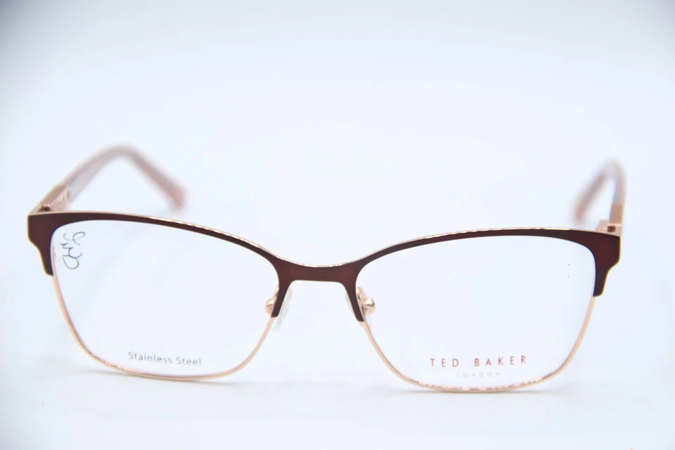 NUEVAS GAFAS TED BAKER B248 BRN MARRÓN ROSA GUNMETAL MONTURAS AUTÉNTICAS 53-16 Foto 2 de 4