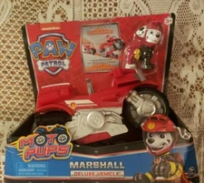 Paw Patrol Moto Pups MARSHALL Deluxe Motorcycle Pull Back Vehicle & Figure NEW