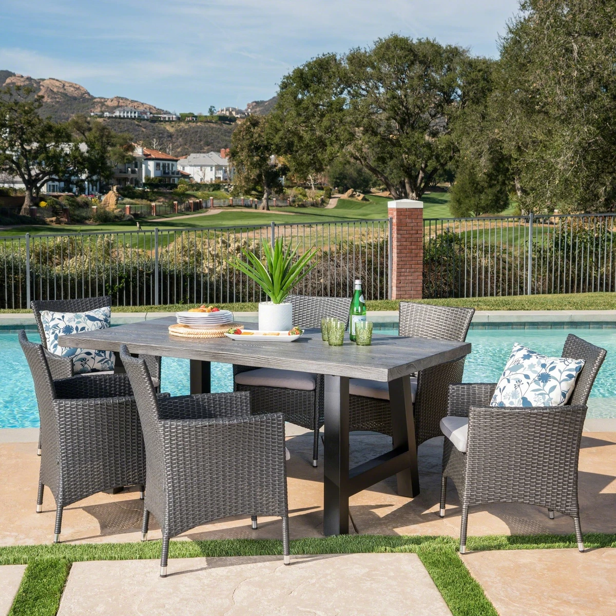 Gina outdoor modern seating group rattan sale